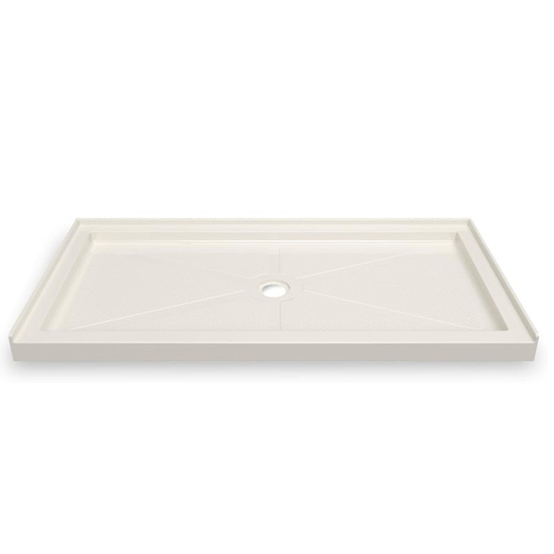 60 in. L x 32 in. W Center Drain Shower Base,Beige - ibathshowers