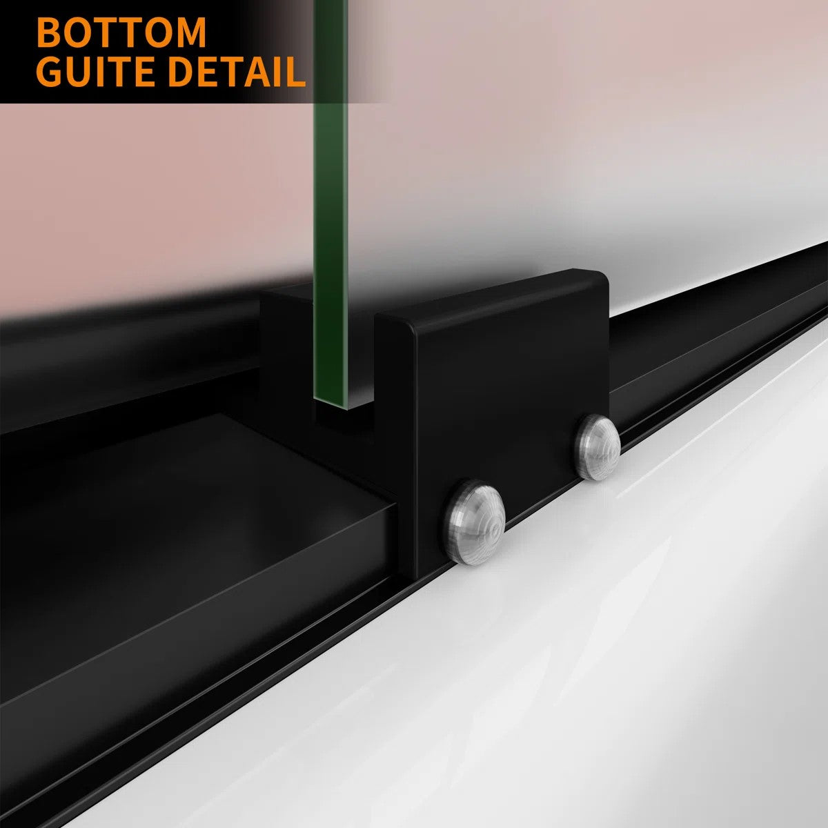 55" to 59" W x 56" H Matte Black Double Sliding Semi-Frameless Tub Door with Frosted Glass HX5956MB-F-W