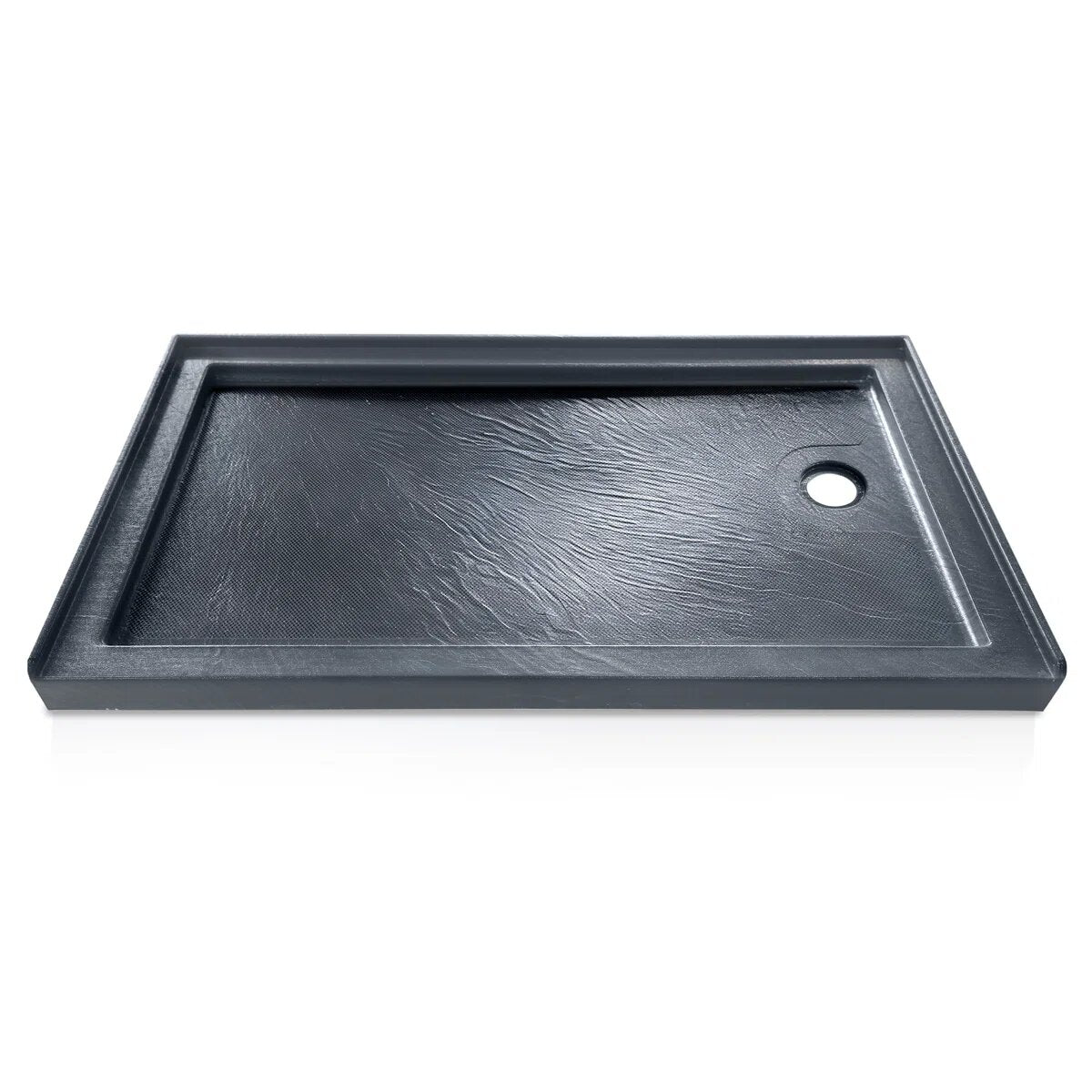 60" x 30" Alcove Shower Base with Right Drain, Low Profile Single Threshold, Integrated Flange – ABC6030R-1HG-W