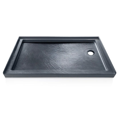 60" x 30" Alcove Shower Base with Right Drain, Low Profile Single Threshold, Integrated Flange – ABC6030R-1HG-W