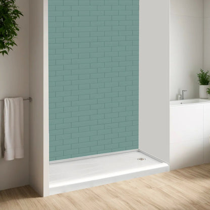 iBath 60" x 36" Rectangular Shower Base, Slip-Resistant Alcove Pan with Right Drain – ABC6036R/1-W