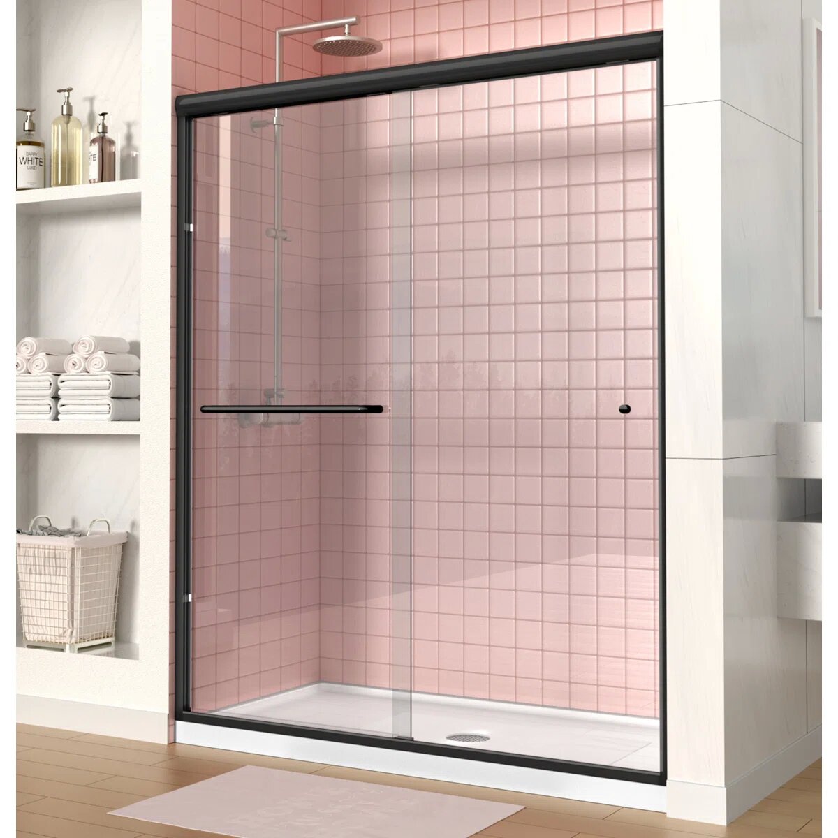 iBath 72" x 36" Alcove Shower Base with Center Drain, Triple Threshold, Slip-Resistant Acrylic, 3-Sided Integrated Flange – ABC7236C/1-W