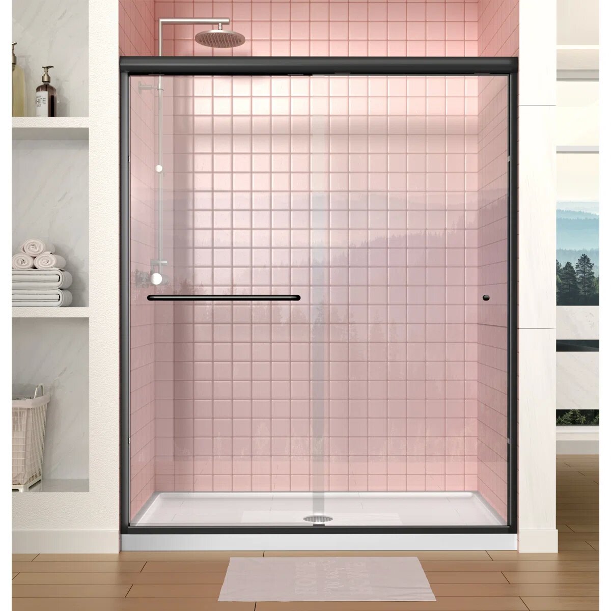 iBath 72" x 36" Alcove Shower Base with Center Drain, Triple Threshold, Slip-Resistant Acrylic, 3-Sided Integrated Flange – ABC7236C/1-W