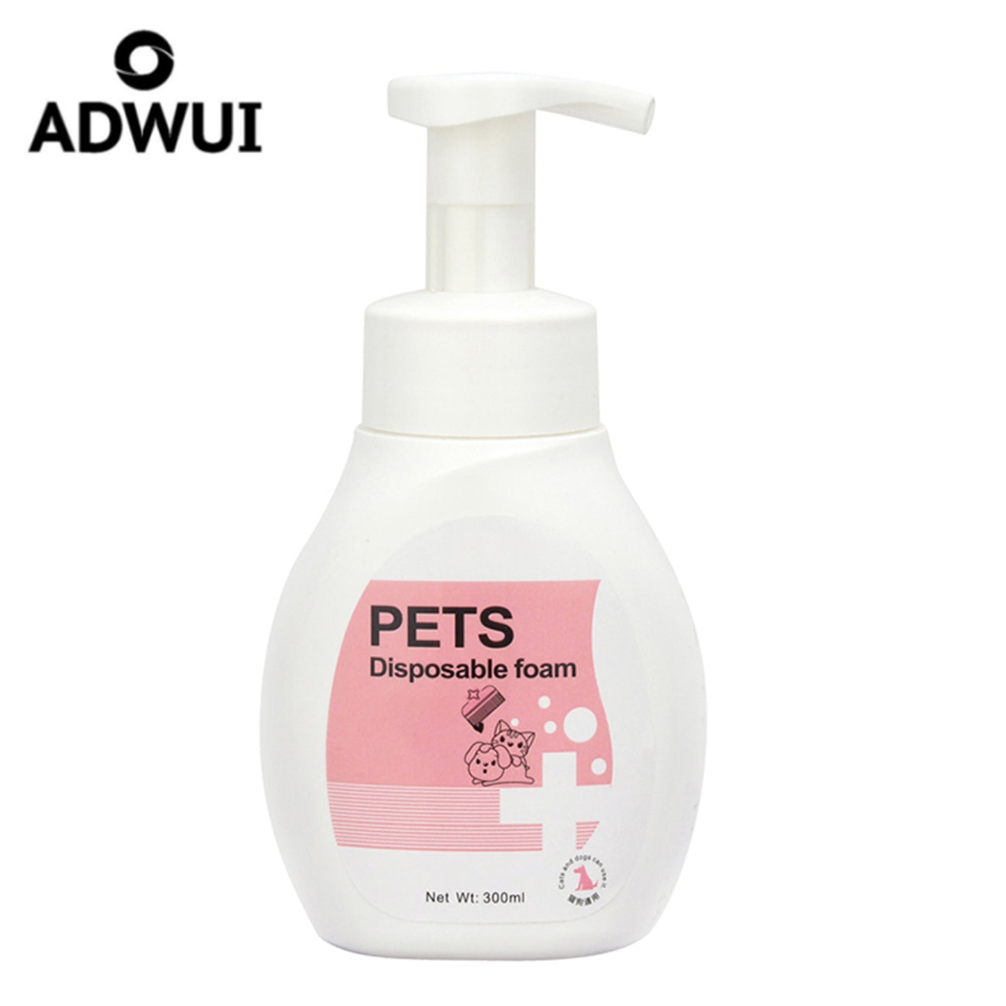 Adwui No-Rinse Pet Cleansing Foam - Waterless Luxury Grooming Shampoo for Shorthair & Longhair (300ml)