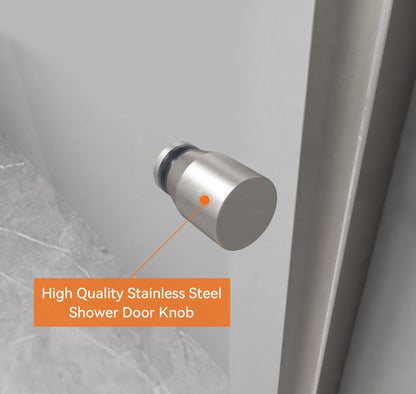 Pivot Shower Door, 44-48“ W x 72” H, 1/4" (6mm) Tempered Glass, with Shattered-Proof Flim and Easy Clean Coating.Brushed Nickel Shower Glass Door