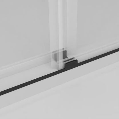 iBath Frameless Sliding Bathtub Door, 56–60'' W x 60'' H, Matte Black Finish