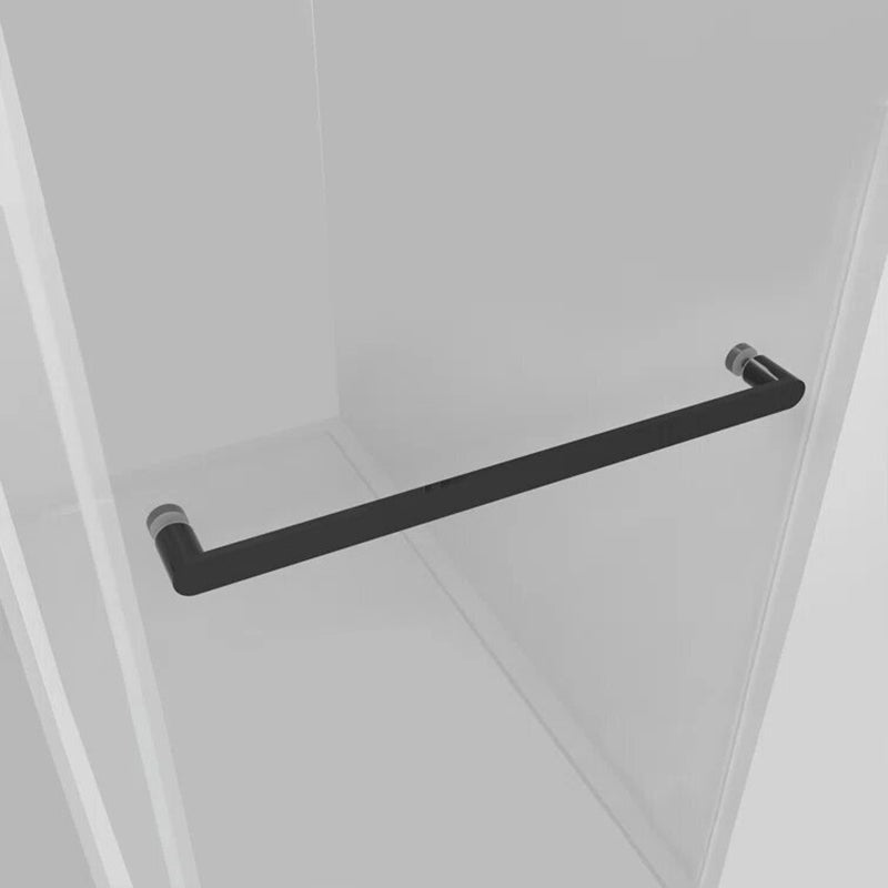 iBath Frameless Sliding Bathtub Door, 56–60'' W x 60'' H, Matte Black Finish