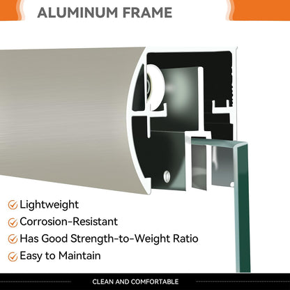 iBath Sliding Tub Door, 56–60" W, Brushed Nickel – Berlin