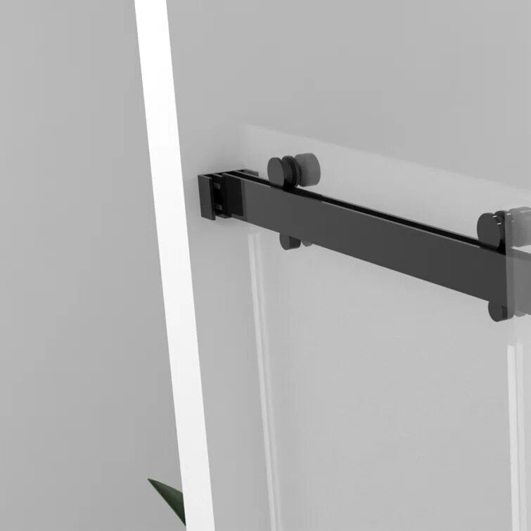 iBath Double Sliding Frameless Shower Door 50–54'' W x 76'' H, Matte Black