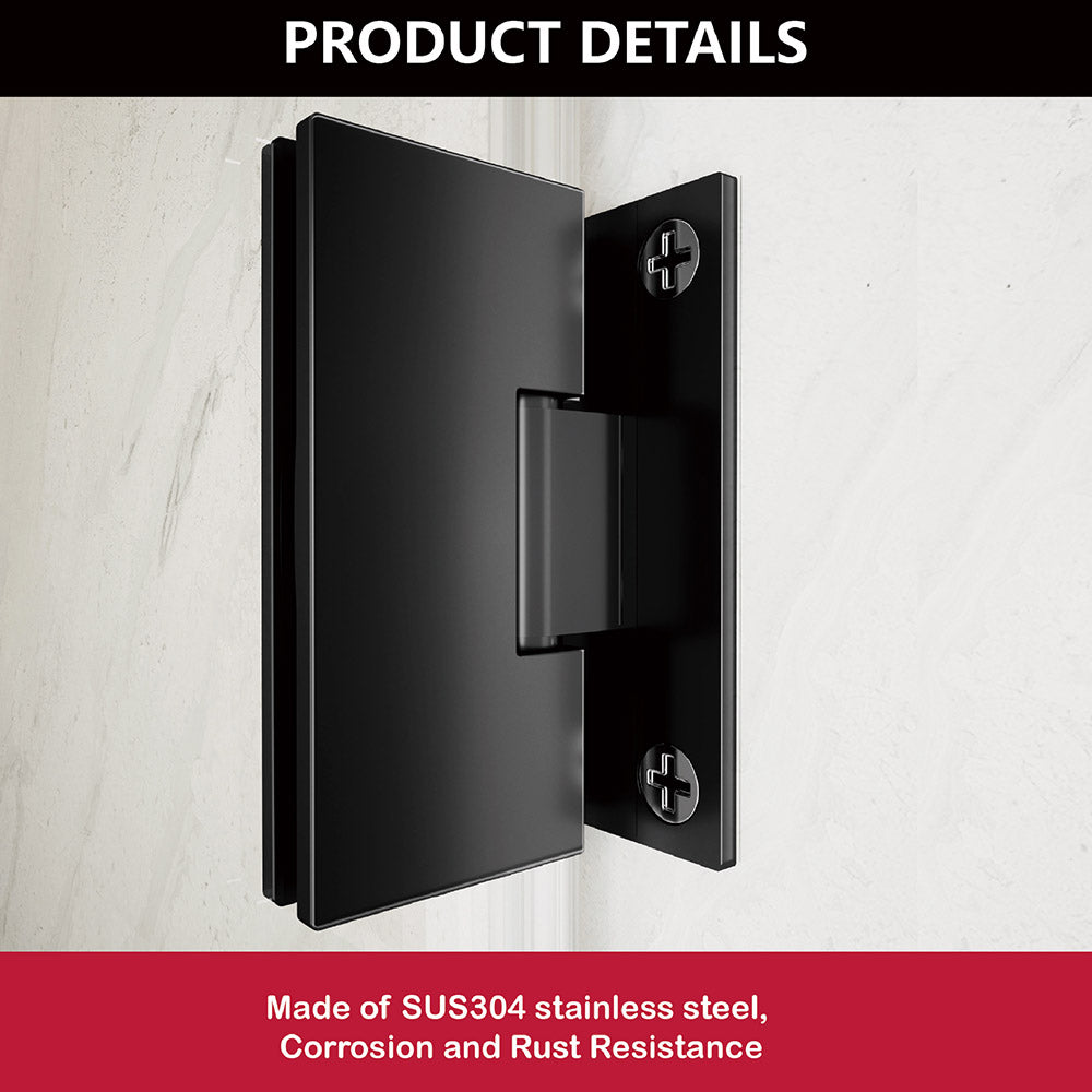 iBath 48 in. W x 72 in. H Frameless Pivot Shower Door in Matte Black with Frosted Glass