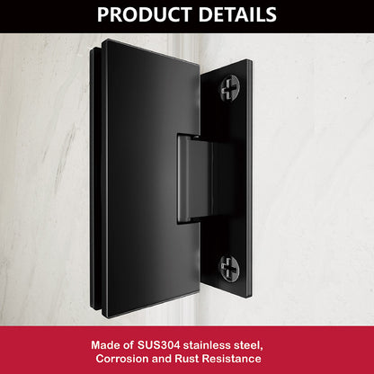 iBath 48 in. W x 72 in. H Frameless Pivot Shower Door in Matte Black with Frosted Glass