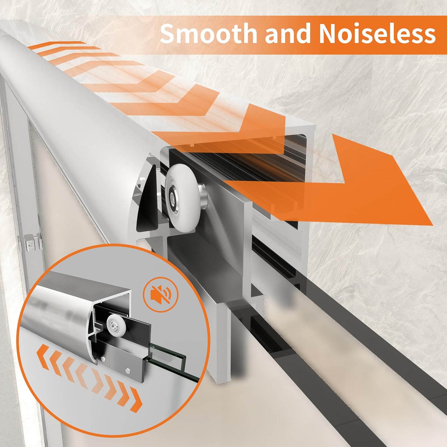 iBath Semi-Frameless Sliding Bathtub Door, 56–60" W x 56" H, Frosted Tempered Glass