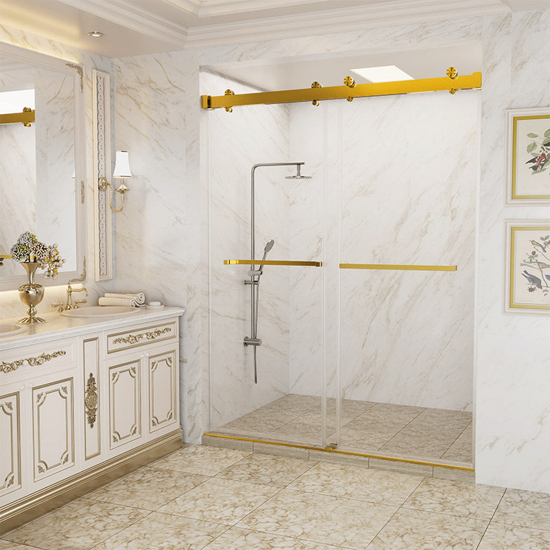 iBath 60"W x 76"H Sliding Shower Door, 10mm Glass, Smooth Glide – KDSC-6076-BG-W