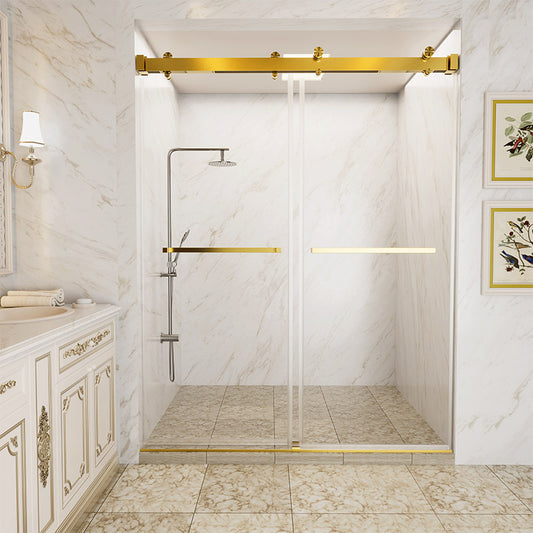 iBath 60"W x 76"H Sliding Shower Door, 10mm Glass, Smooth Glide – KDSC-6076-BG-W