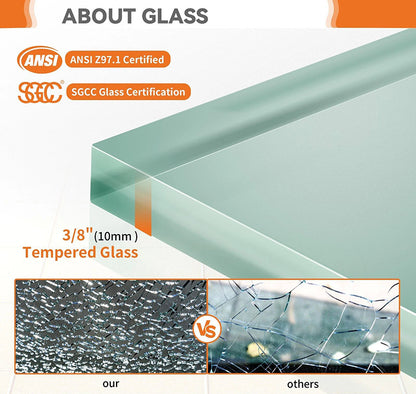 iBath Frameless Shower Door 56-60" W × 66" H 3/8" SGCC Tempered Glass Easy Clean