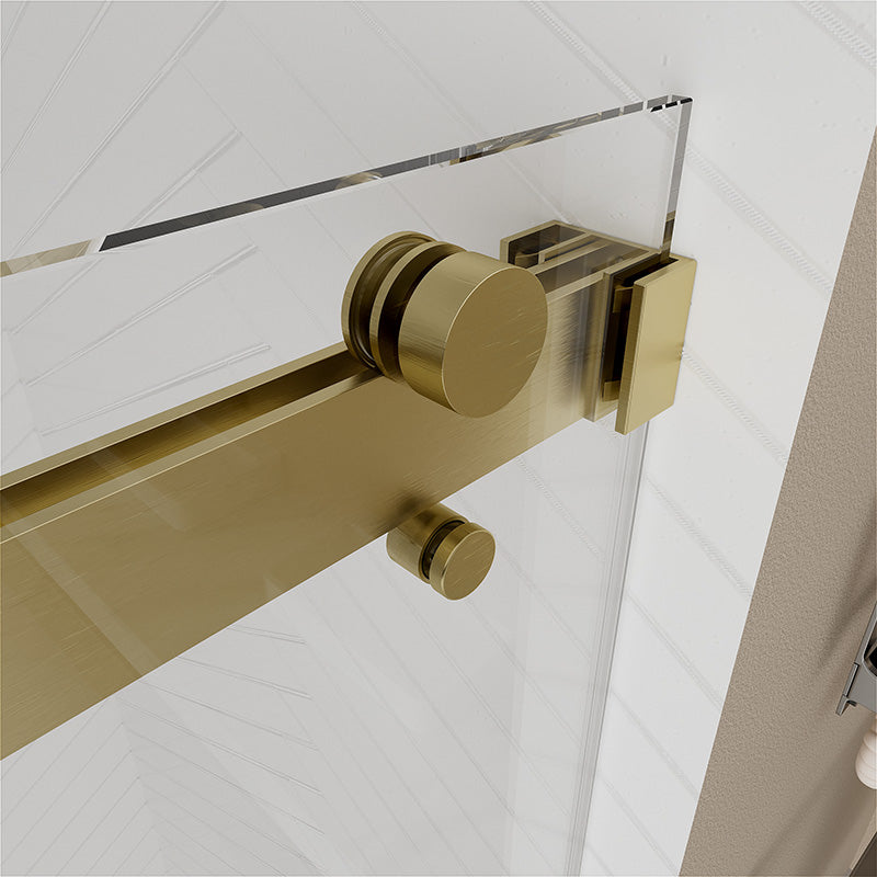 iBath Frameless Shower Door 56-60" W × 66" H 3/8" SGCC Tempered Glass Easy Clean