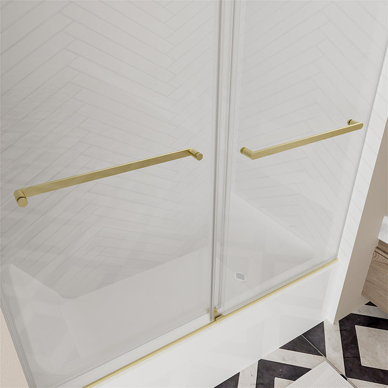 iBath Frameless Shower Door 56-60" W × 66" H 3/8" SGCC Tempered Glass Easy Clean