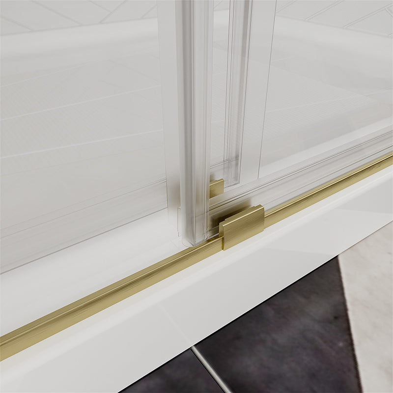 iBath Frameless Shower Door 56-60" W × 66" H 3/8" SGCC Tempered Glass Easy Clean