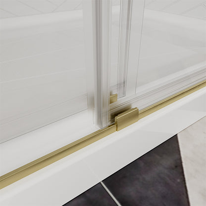 iBath Frameless Shower Door 56-60" W × 66" H 3/8" SGCC Tempered Glass Easy Clean