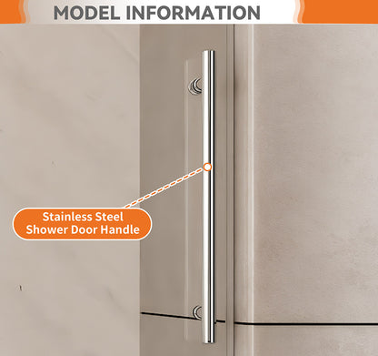 48 in. W x 76 in. H Single Sliding Frameless Shower Door in Chrome with 3/8 in. Clear Tempered Glass