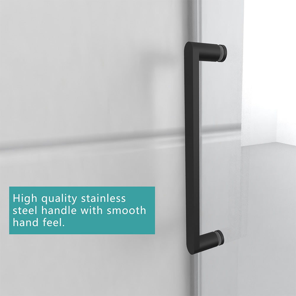 iBath 56-60 Inch W × 76 Inch H Double Sliding Frameless Shower Door With 3/8 Inch Tempered Clear Glass IB-PA5976-MB