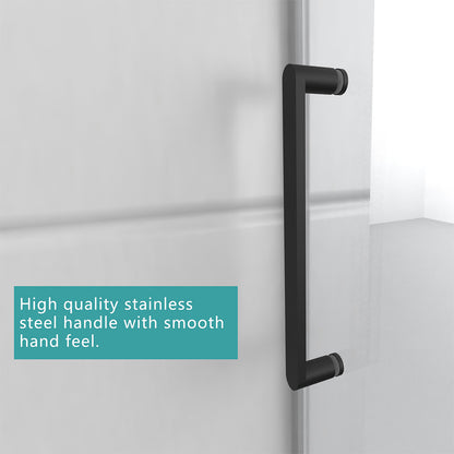 iBath 56-60 Inch W × 76 Inch H Double Sliding Frameless Shower Door With 3/8 Inch Tempered Clear Glass IB-PA5976-MB