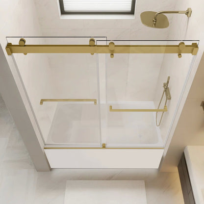 iBath 60" x 66" Sliding Bathtub Door | Adjustable 4" Range, Reversible Installation KDS-6066-BG-W