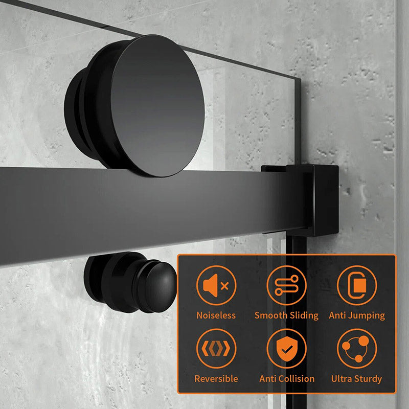 iBath Single Sliding Frameless Shower Door, 55–59