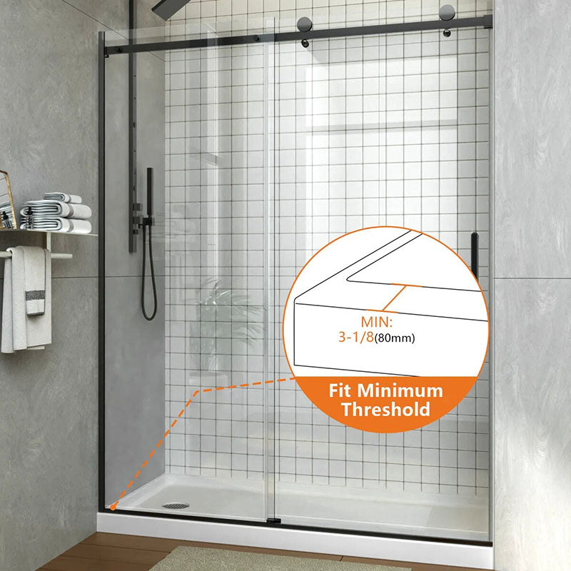 iBath Single Sliding Frameless Shower Door, 55–59
