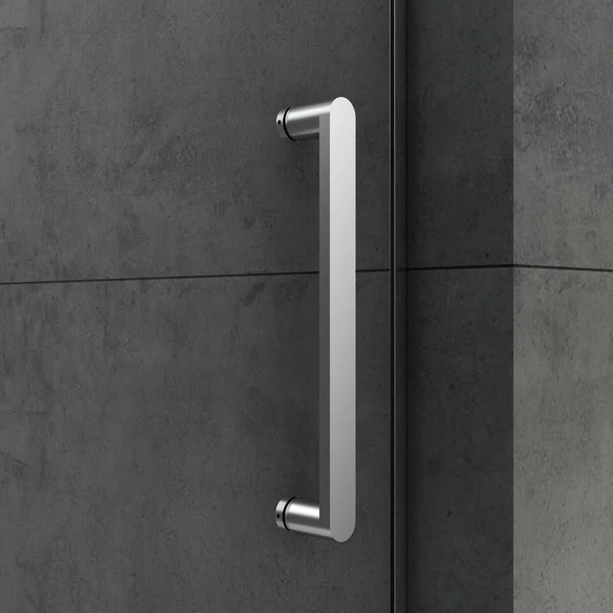 iBath Frameless Single Sliding Shower Door, 55–59" W x 75" H, Rectangular Sliding Rail, 3/8" Tempered Glass, Chrome, TE-5975-CH-40