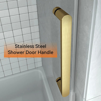 iBath Single Sliding Frameless Shower Door, 55–59" W x 75" H