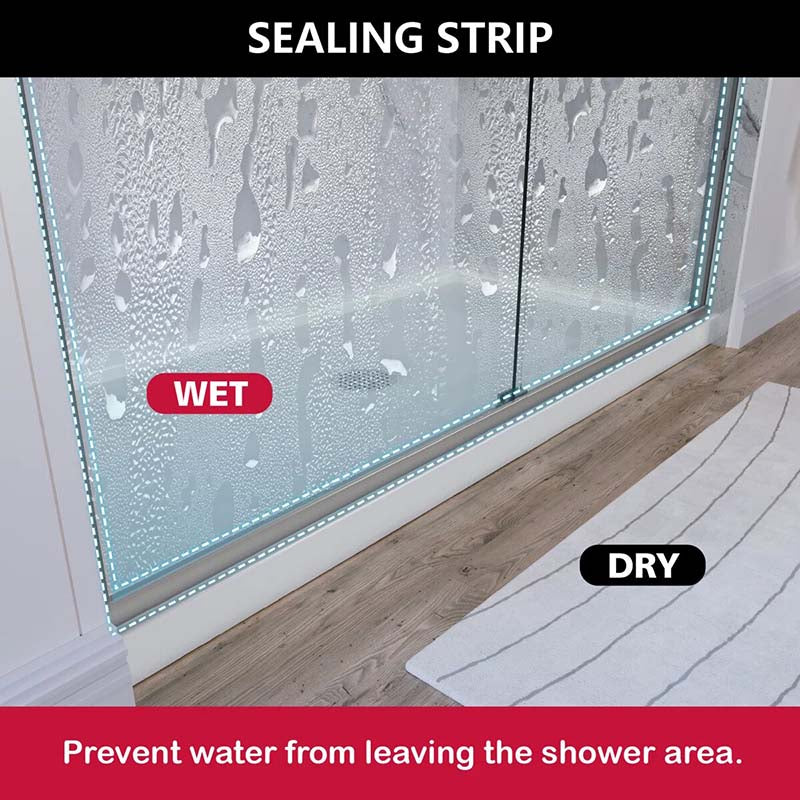 iBath Semi-Frameless Double Sliding Shower Door, 56–60" W x 72" H, Clear Glass, Brushed Nickel, Model TMDS-5972-BN