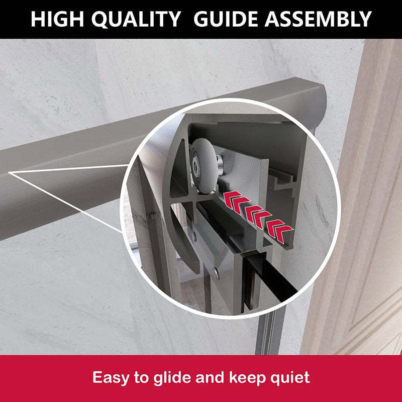 iBath Semi-Frameless Double Sliding Shower Door, 56–60" W x 72" H, Clear Glass, Brushed Nickel, Model TMDS-5972-BN