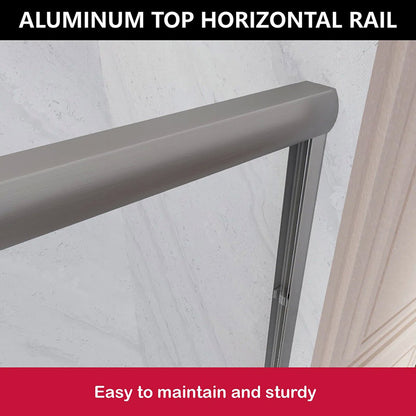 iBath Semi-Frameless Double Sliding Shower Door, 56–60" W x 72" H, Clear Glass, Brushed Nickel, Model TMDS-5972-BN