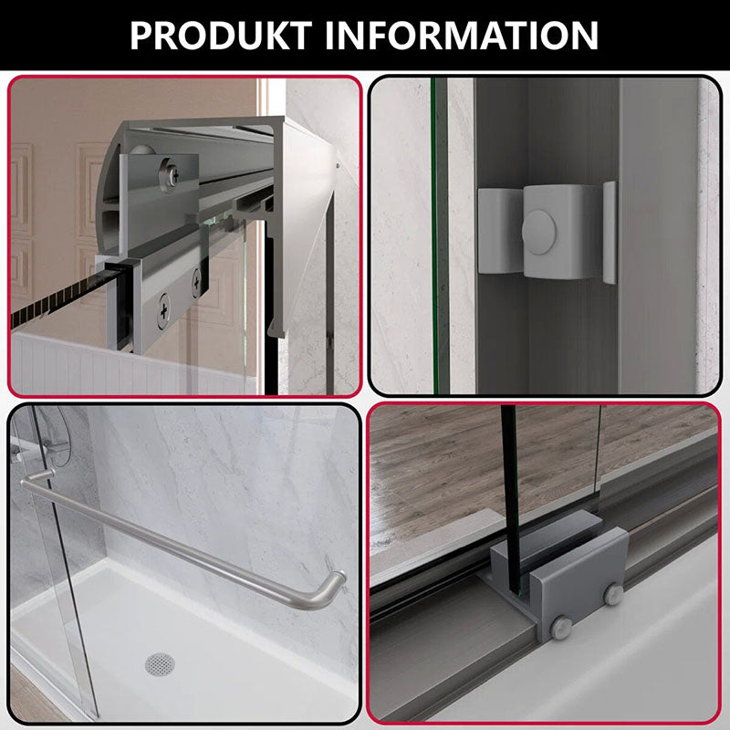 iBath Semi-Frameless Double Sliding Shower Door, 56–60