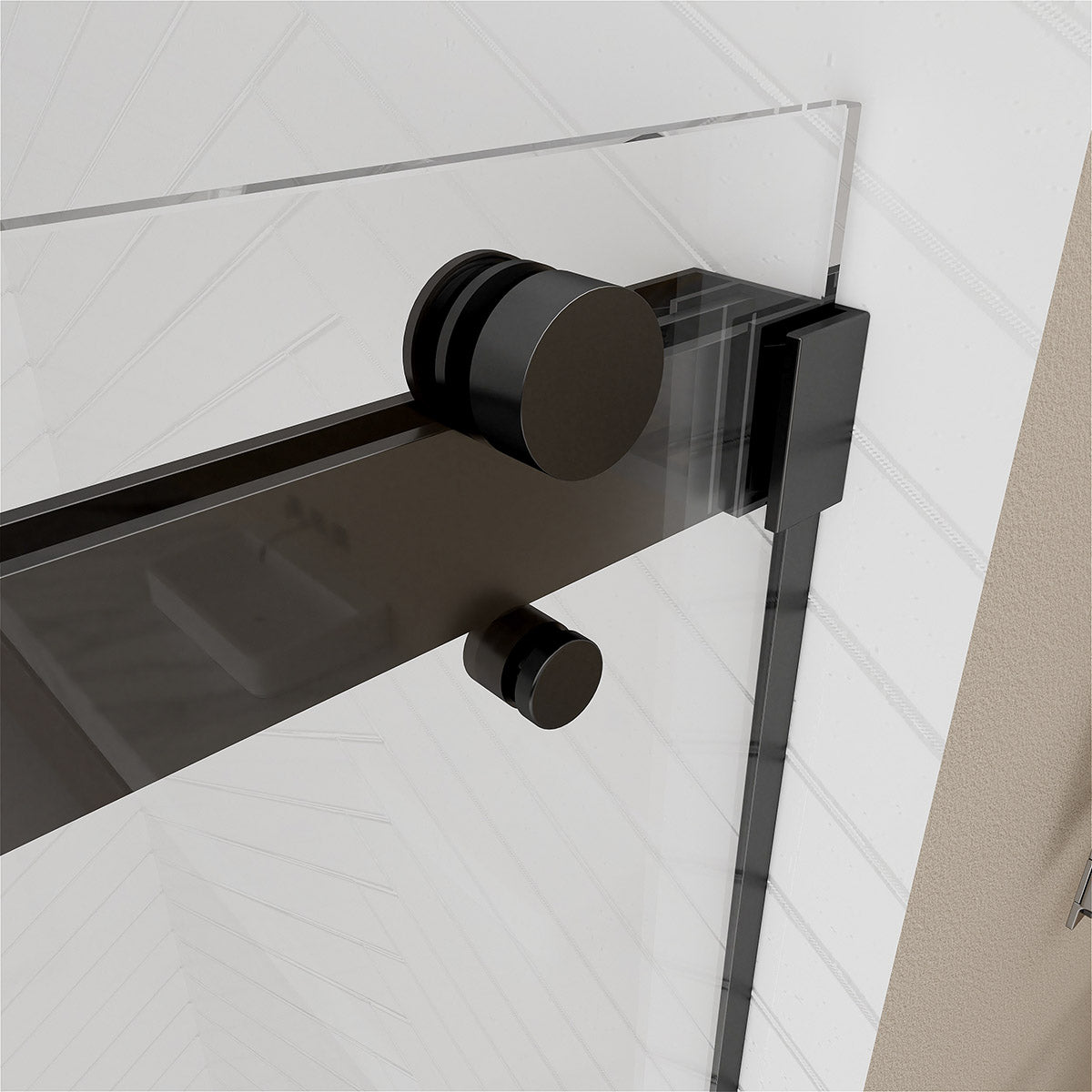 iBath IB-RM6076-MB Frameless Double-Sliding Shower Door – Adjustable 56