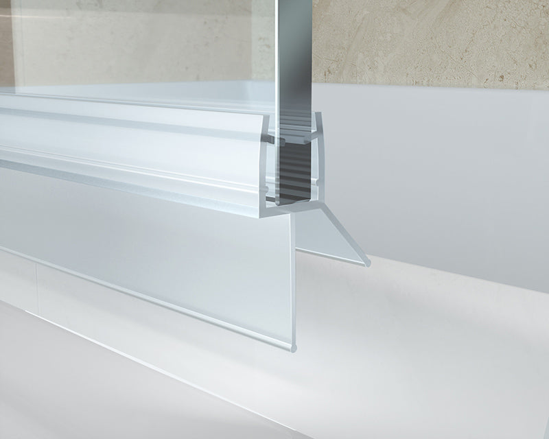 iBath Frameless Pivot Tub Door, 35" W × 55" H, 1/5" Clear Tempered Glass, Matte Black, 180° Rotatable with Towel Bar