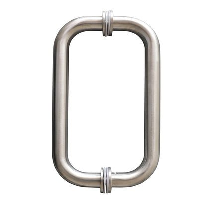 iBath 8" Shower Door Handle | Back - to - Back Pull for Frameless Glass Doors, 304 Stainless Steel, Fits 1/4"–1/2" Glass - ibathshowers