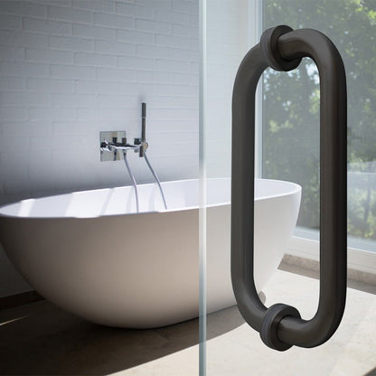 iBath 8" Shower Door Handle | Back - to - Back Pull for Frameless Glass Doors, 304 Stainless Steel, Fits 1/4"–1/2" Glass - ibathshowers