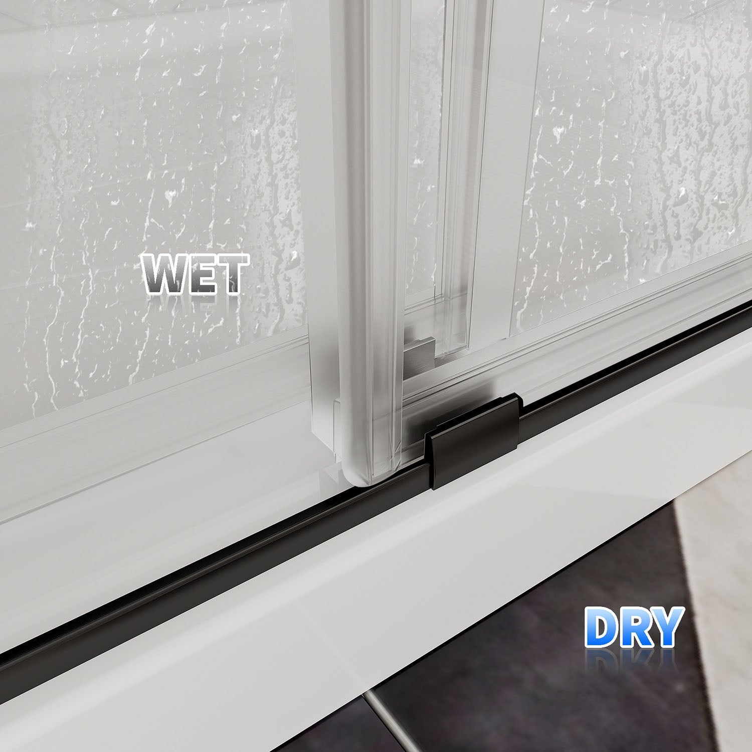 iBath IB-RM6076-MB Frameless Double-Sliding Shower Door – Adjustable 56