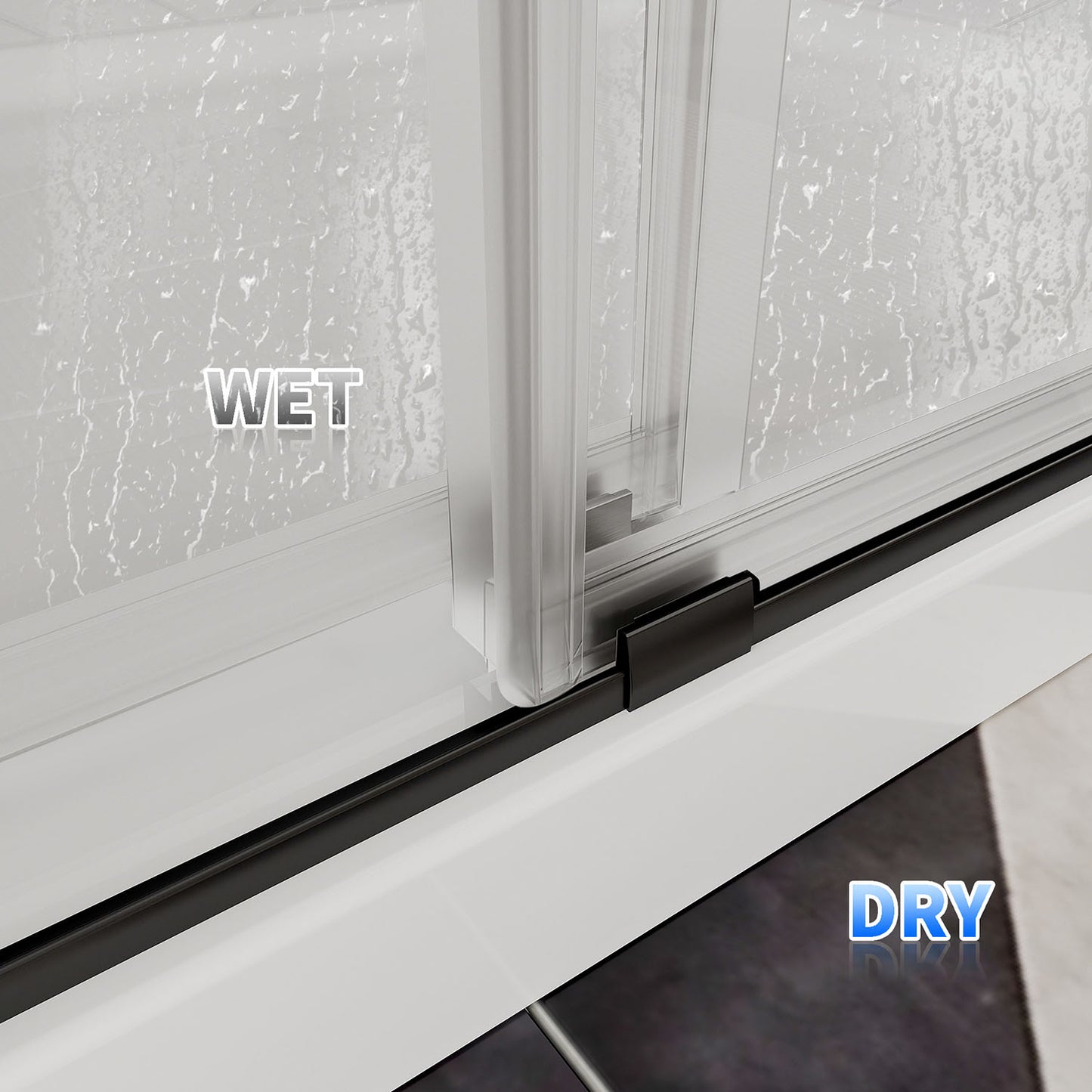 iBath  Frameless Double-Sliding Shower Door – Adjustable 56"-60" W × 76" H