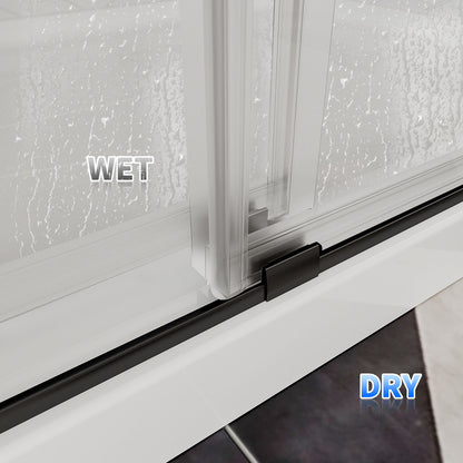iBath  Frameless Double-Sliding Shower Door – Adjustable 56"-60" W × 76" H