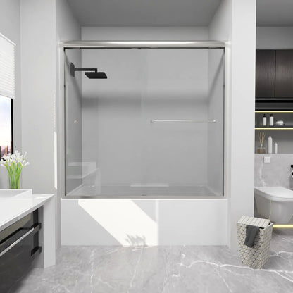 iBath Semi-Frameless Bathtub Door 56–60" W x 56" H, Chrome, BE-5956-CH