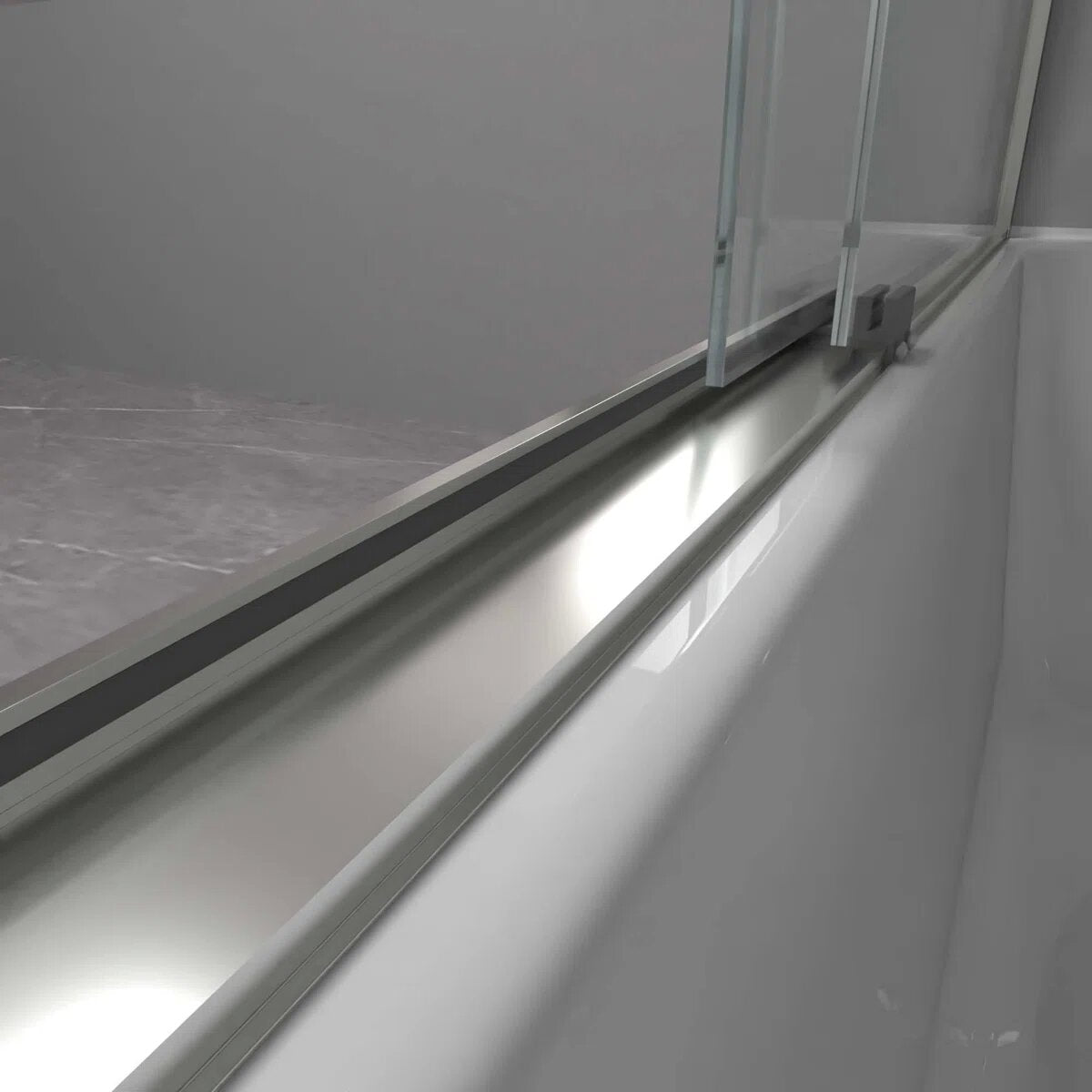 iBath Semi-Frameless Bathtub Door 56–60" W x 56" H, Chrome, BE-5956-CH