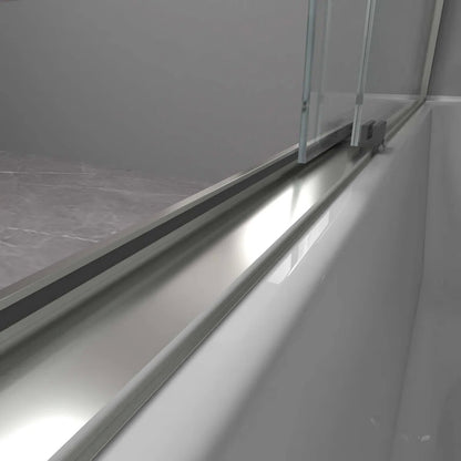 iBath Semi-Frameless Bathtub Door 56–60" W x 56" H, Chrome, BE-5956-CH