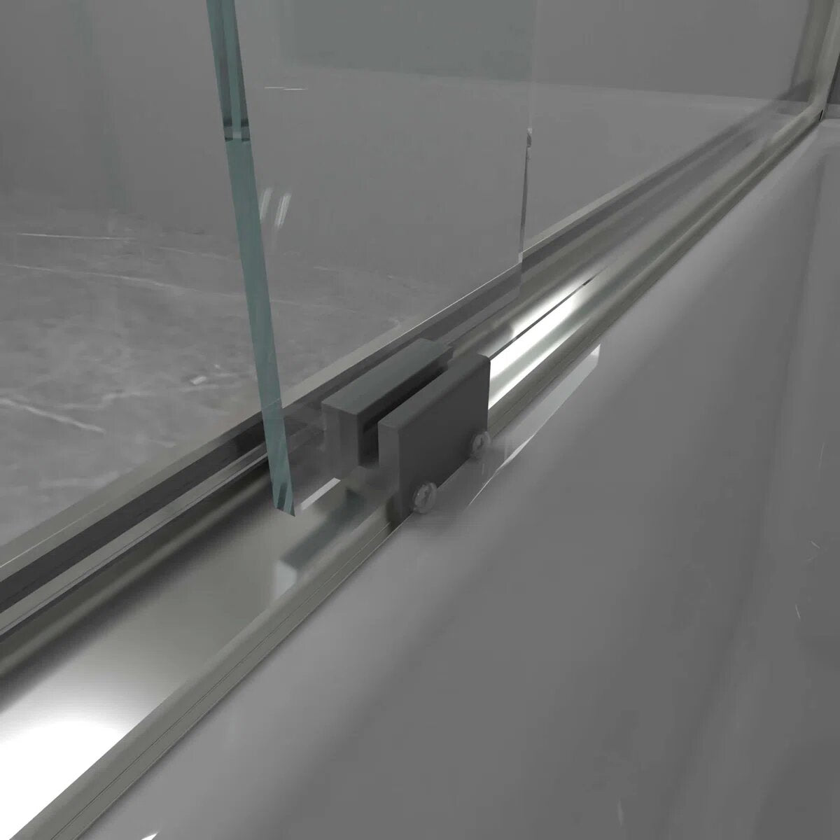 iBath Semi-Frameless Bathtub Door 56–60" W x 56" H, Chrome, BE-5956-CH