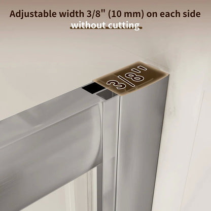 33 7/8" D x 33 7/8" W x 72" H Corner Pivot Shower Door – Brushed Nickel, 1/4" (6mm) ANSI Tempered Glass, Easy-Clean, Quick Release
