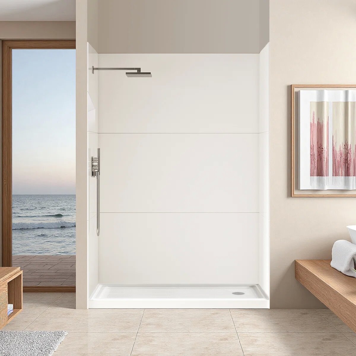 iBath 36" x 72" 9-Piece Acrylic Shower Wall Panels