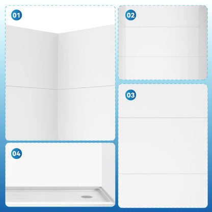 iBath 36" x 72" 9-Piece Acrylic Shower Wall Panels