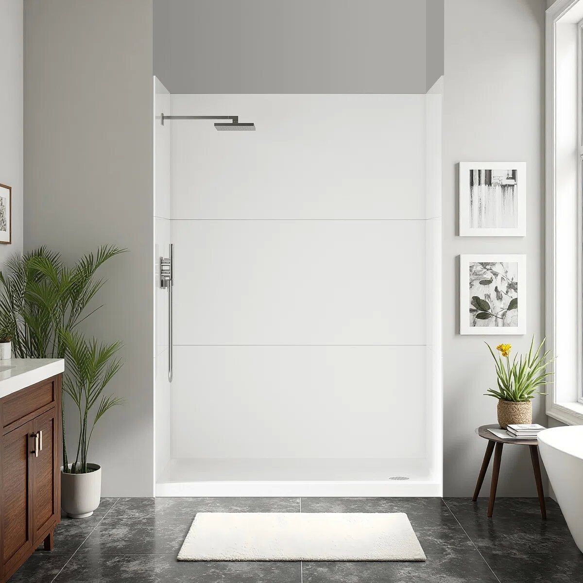 iBath 36" x 72" 9-Piece Acrylic Shower Wall Panels